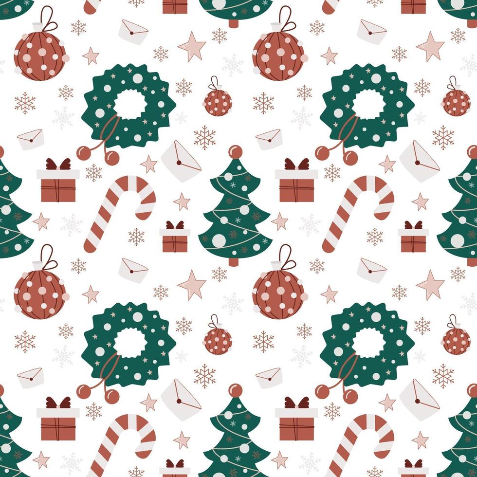 Cute Christmas seamless pattern. New Years vector