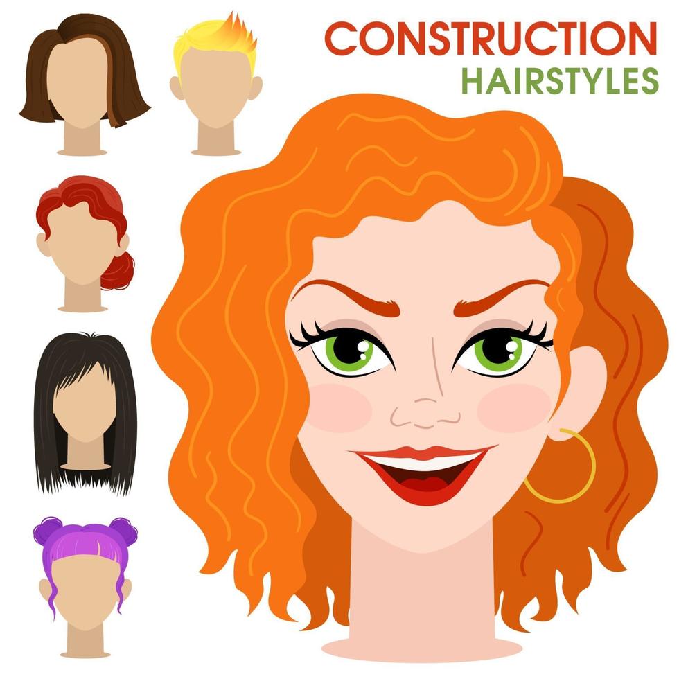 constructor de rostro de mujer. vector