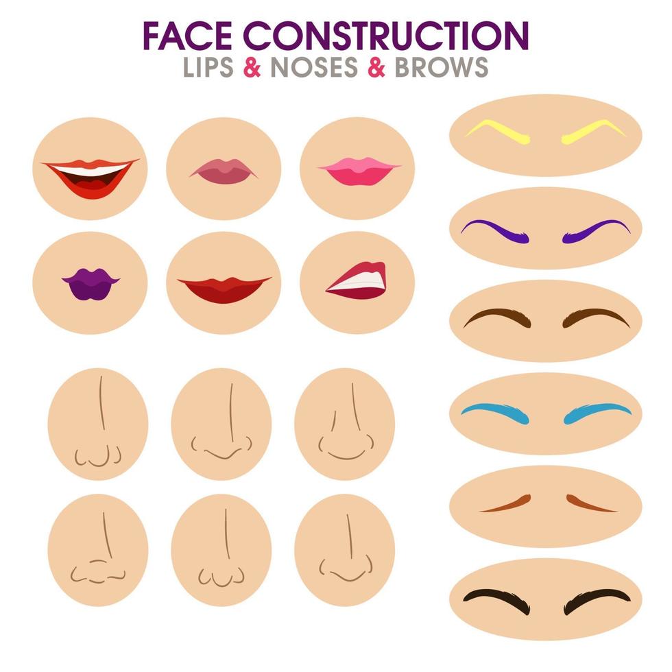 constructor de rostro de mujer. vector