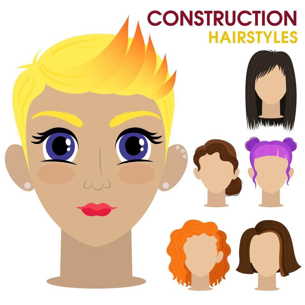 constructor de rostro de mujer. vector