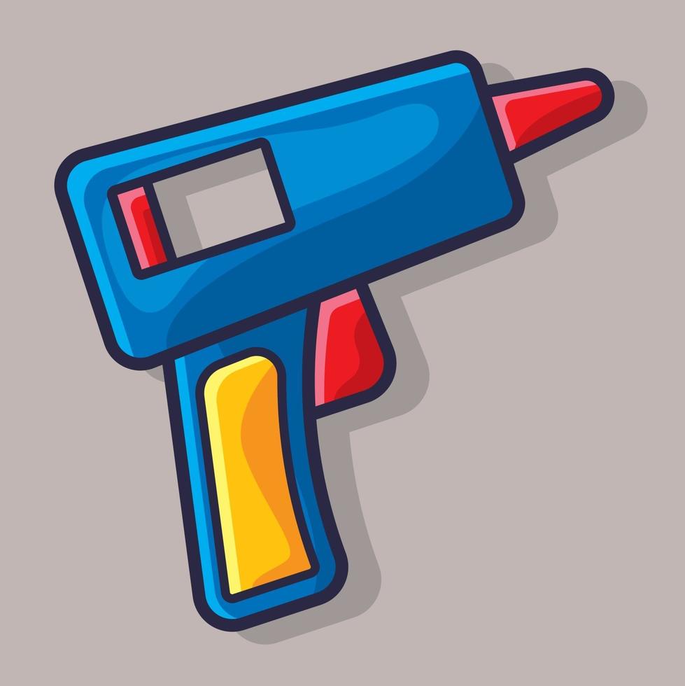 pistola de pegamento aislado ilustración de dibujos animados en estilo plano vector