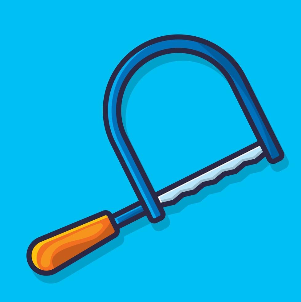 hand hacksaw isolated cartoon illustration in flat style vector