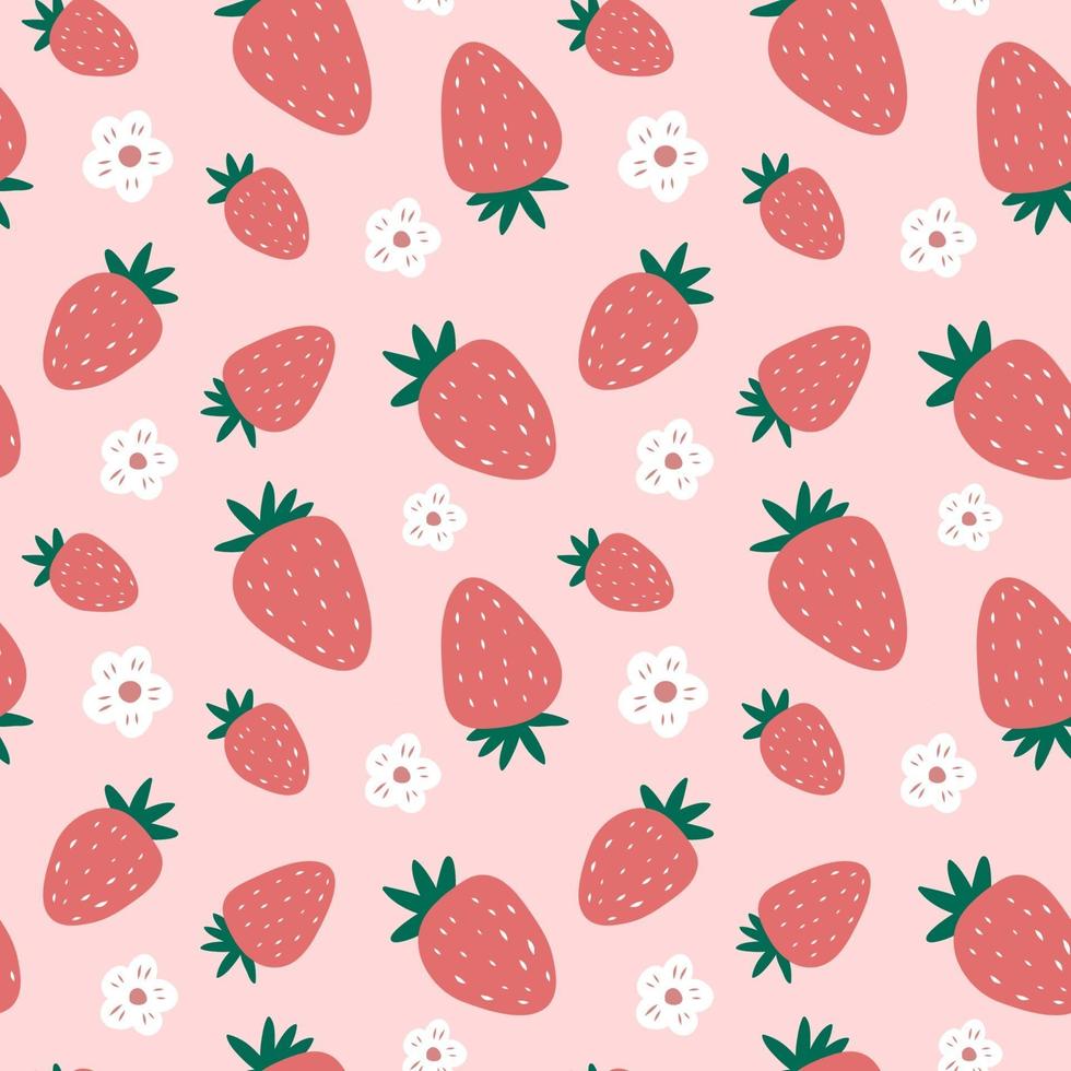 Cute strawberry seamless pattern. vector