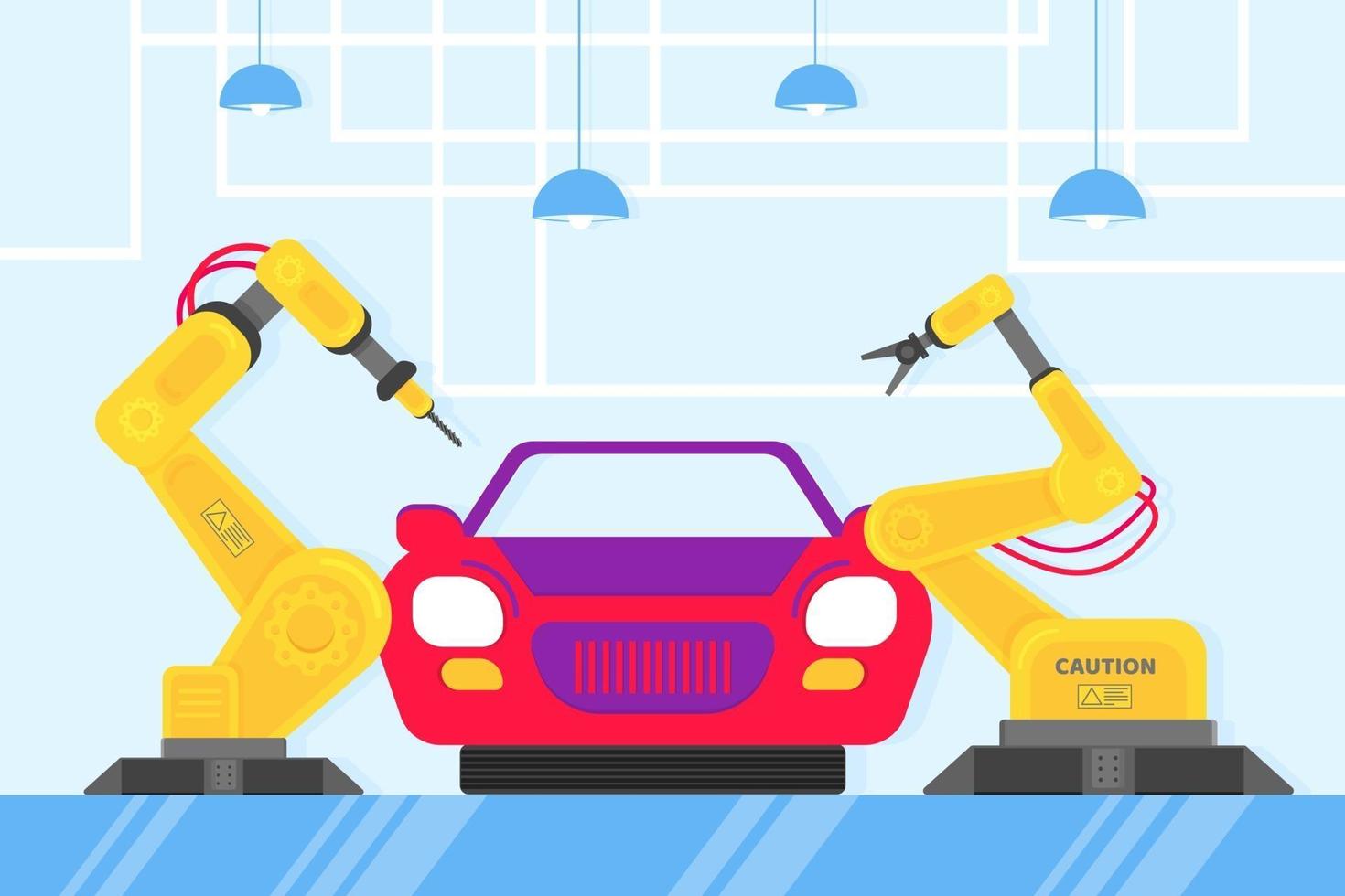 Smart Industry 4.0 And Technology Assembly Line vector