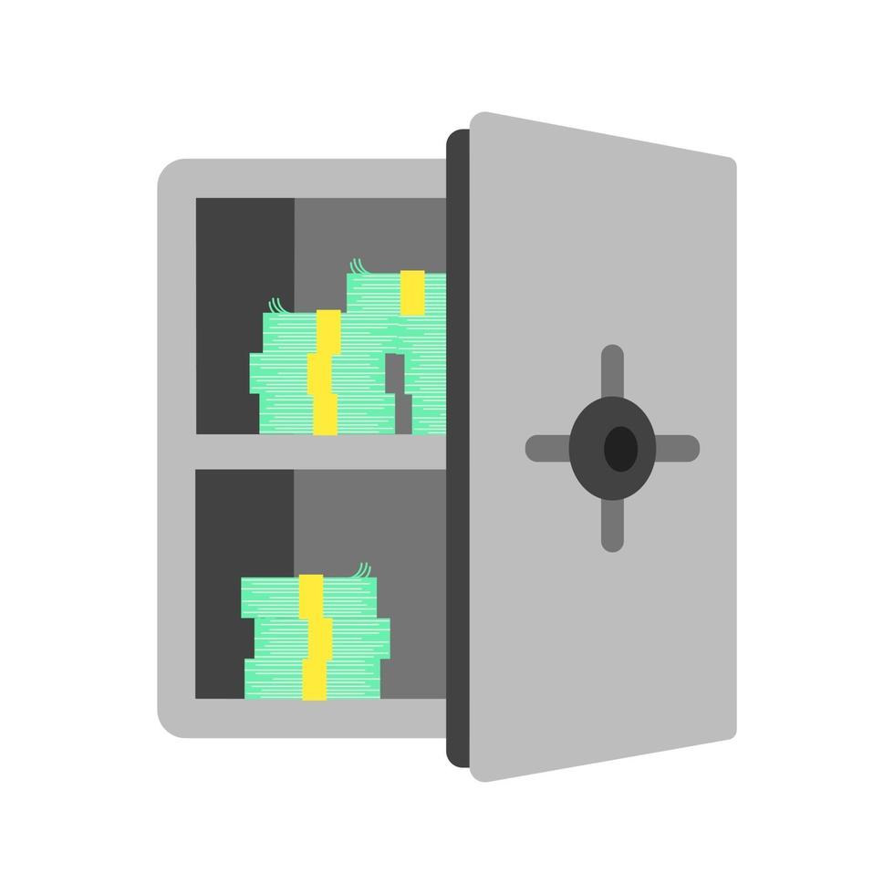Gray metal bank safe vector illustration icon sign