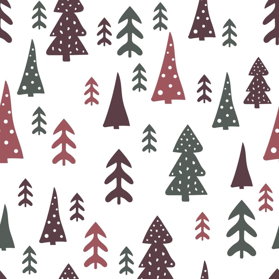 Christmas tree seamless pattern new year vector