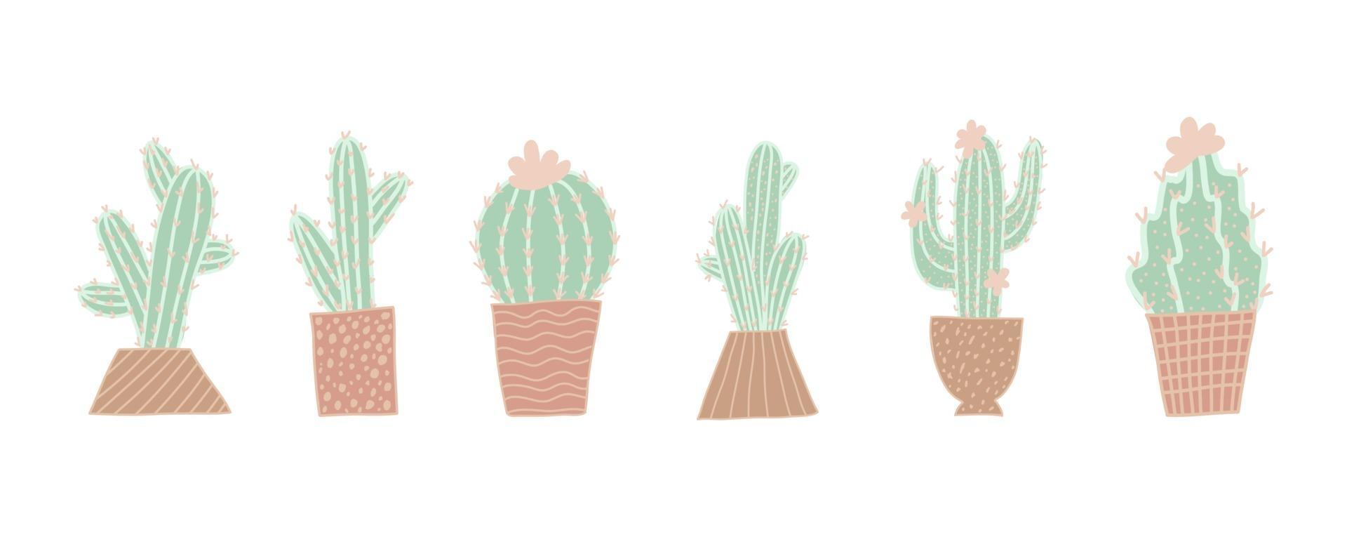 linda ilustración vectorial de cactus. vector