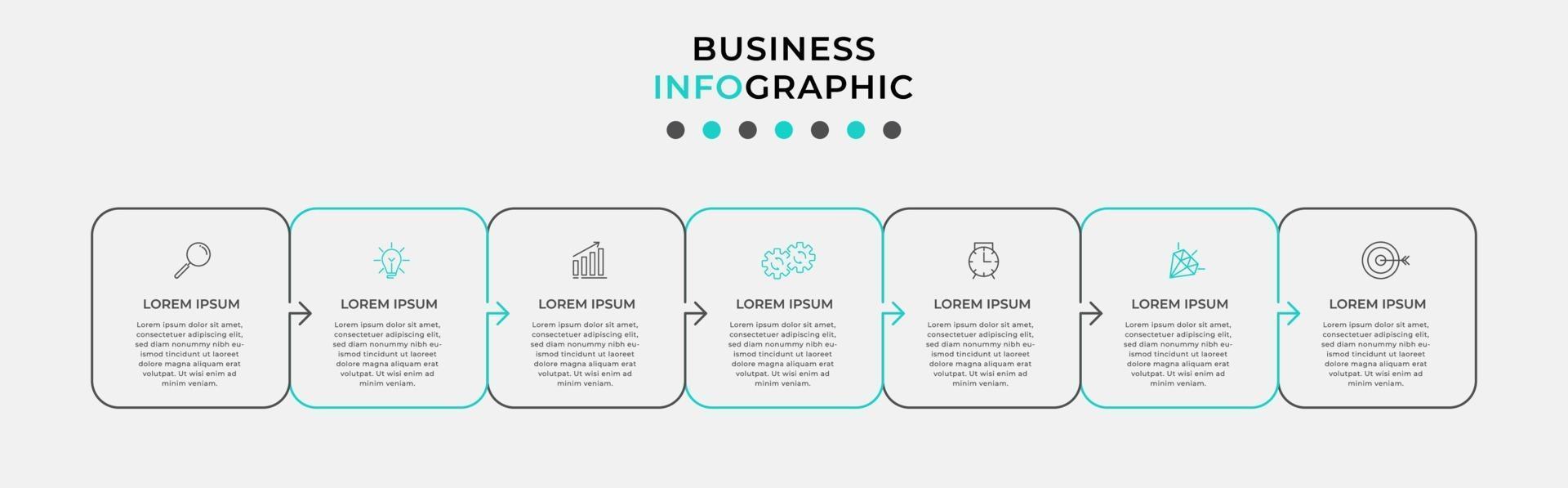 Infographic design template with icons and 7 options or steps vector