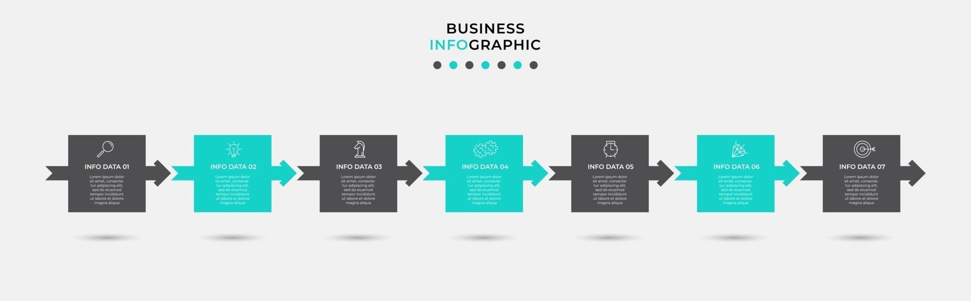 Infographic design template with icons and 7 options or steps vector
