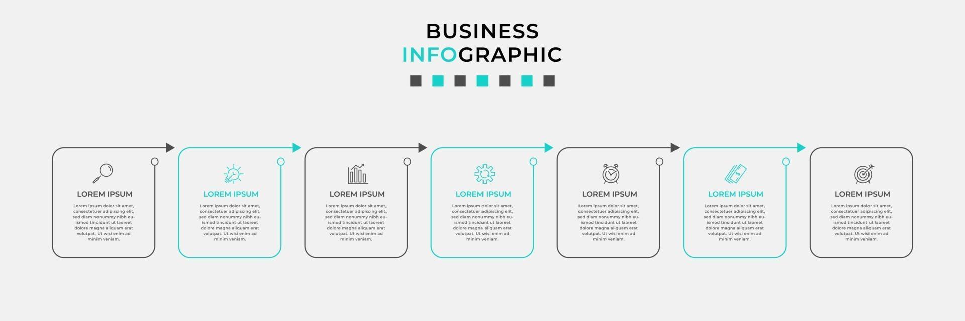 Infographic design template with icons and 7 options or steps vector