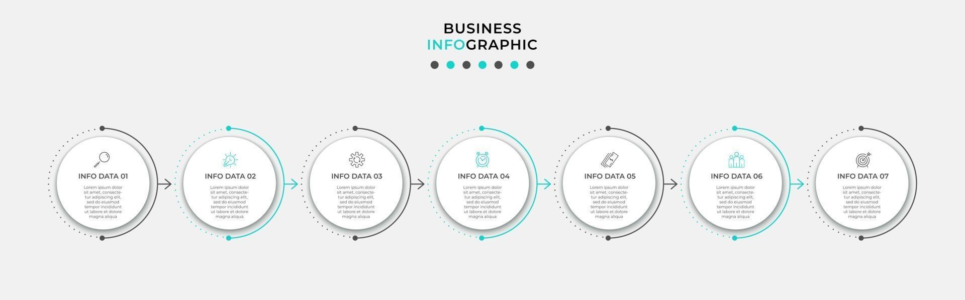 Infographic design template with icons and 7 options or steps vector