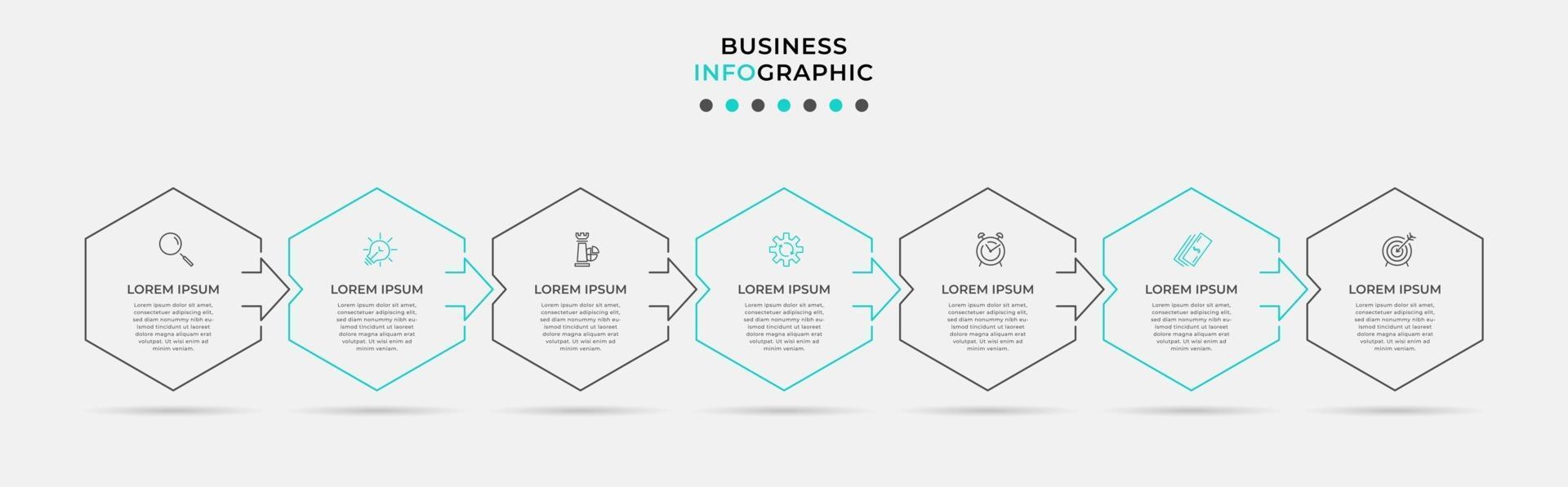 Infographic design template with icons and 7 options or steps vector