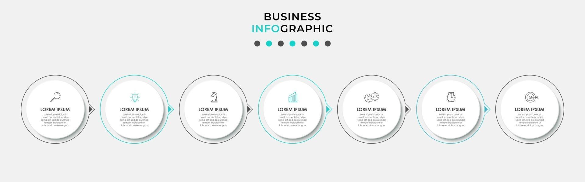 Infographic design template with icons and 7 options or steps vector