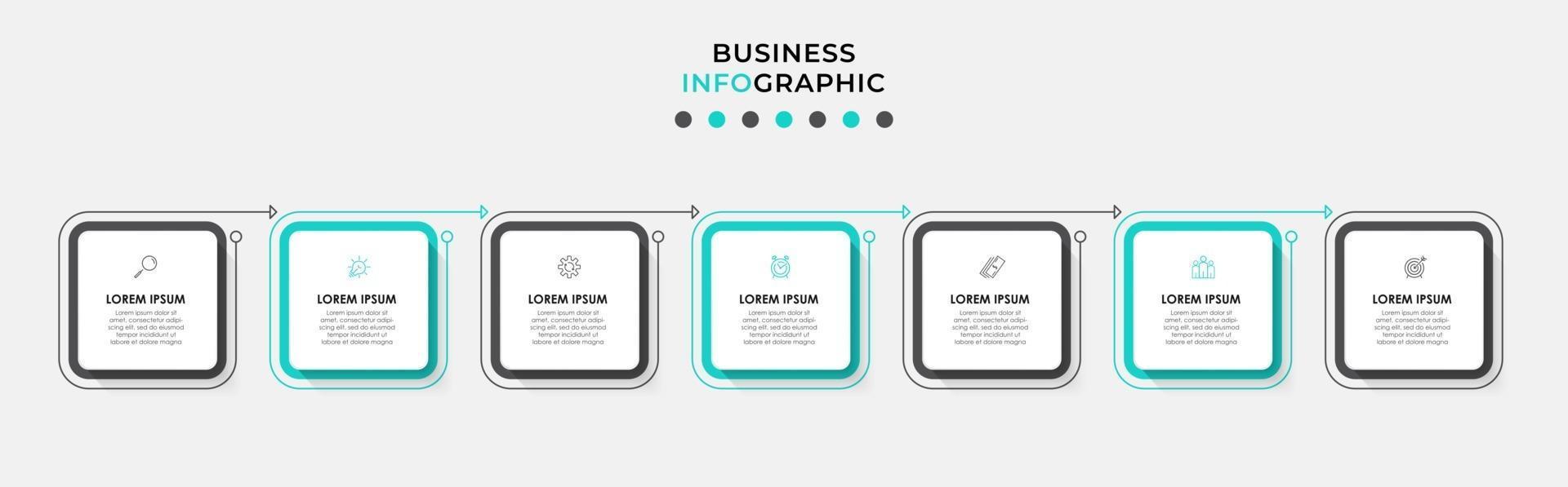 Infographic design template with icons and 7 options or steps vector