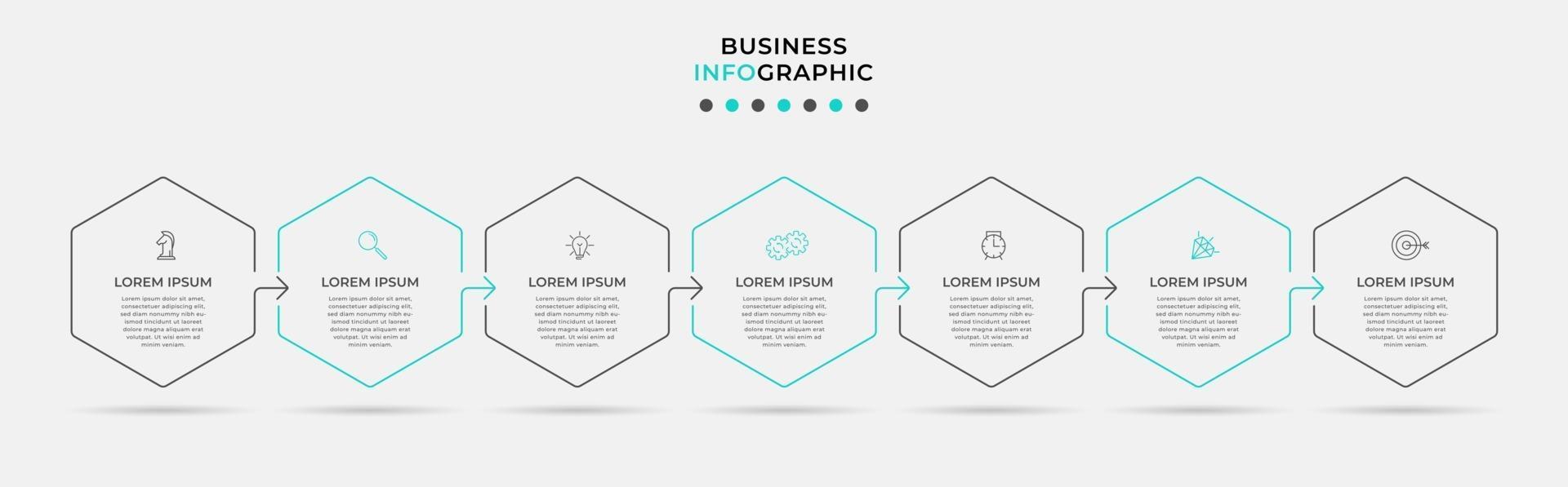 Infographic design template with icons and 7 options or steps vector