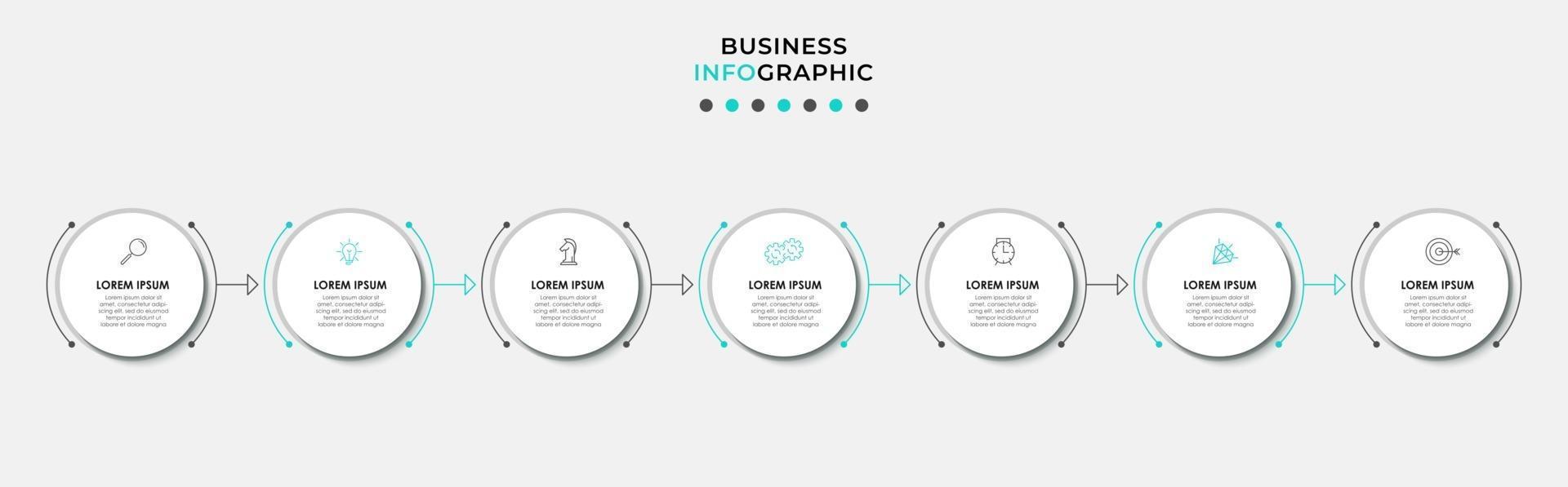 Infographic design template with icons and 7 options or steps vector