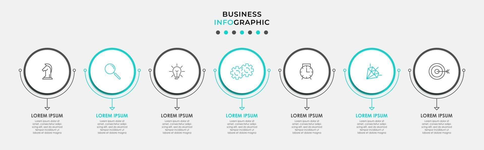 Infographic design template with icons and 7 options or steps vector