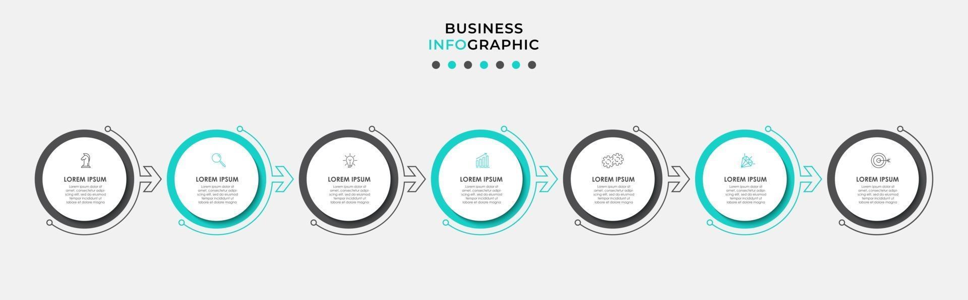 Infographic design template with icons and 7 options or steps vector