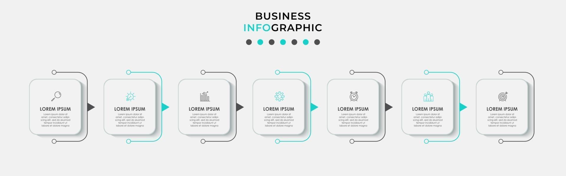 Infographic design template with icons and 7 options or steps vector