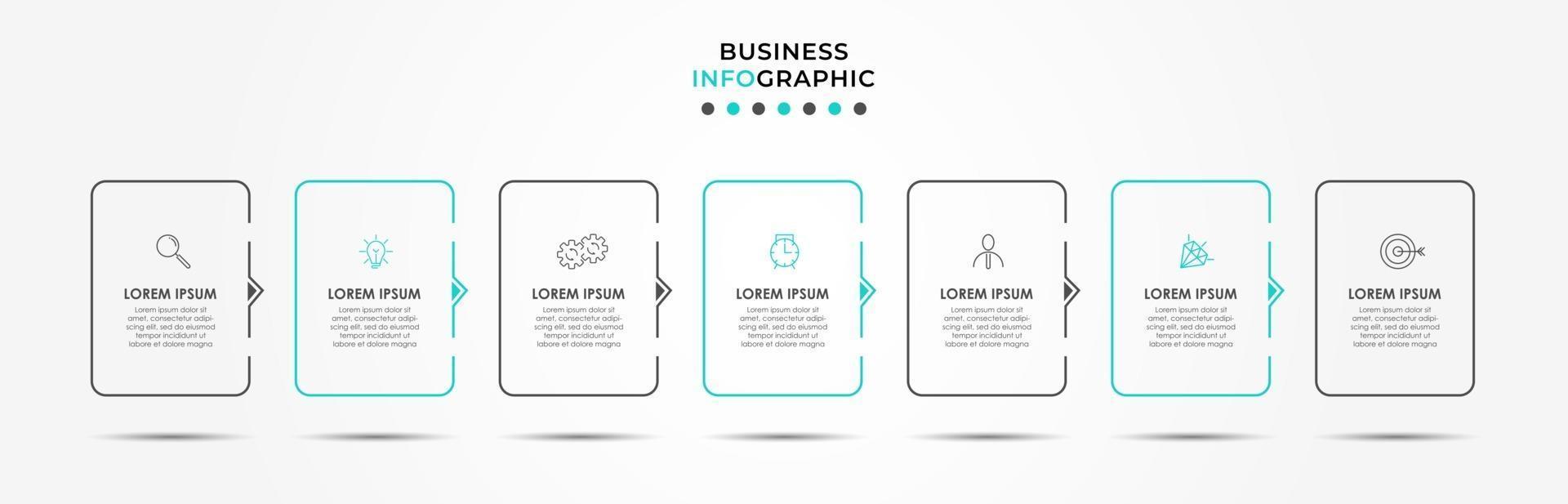 Infographic design template with icons and 7 options or steps vector