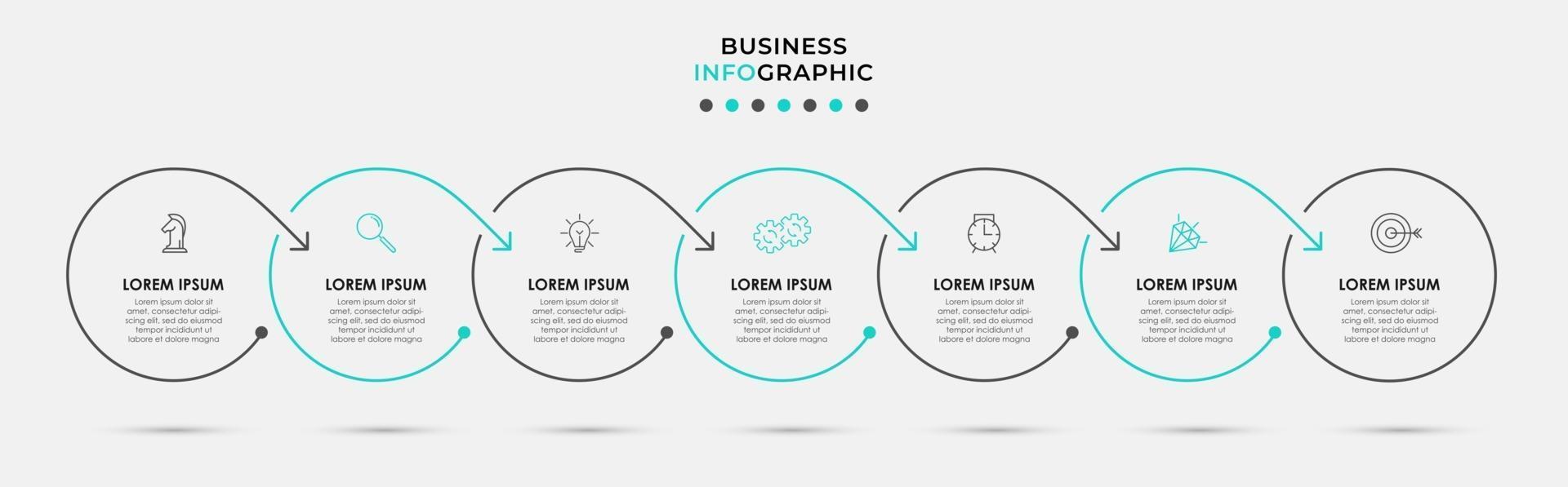 Infographic design template with icons and 7 options or steps vector