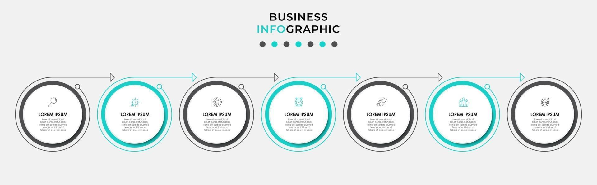 Infographic design template with icons and 7 options or steps vector