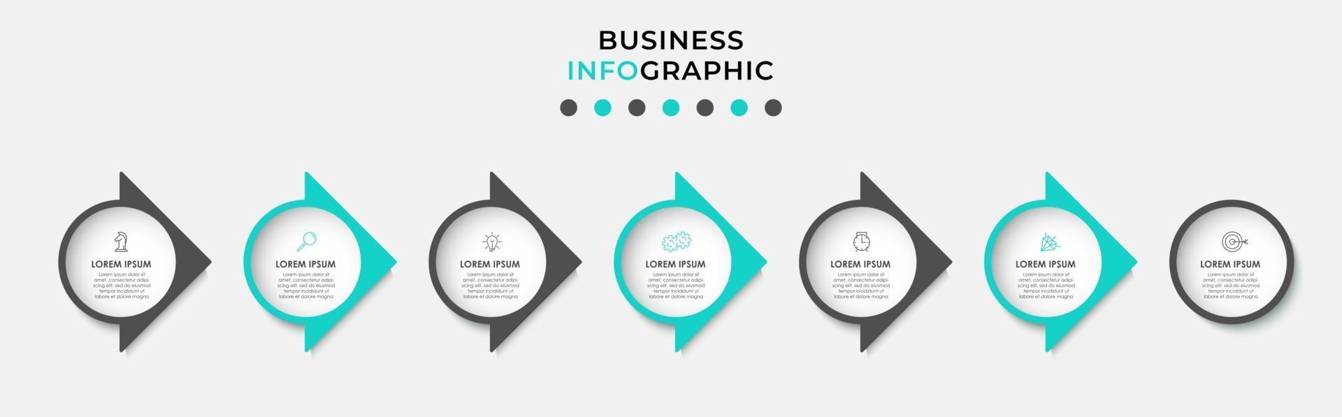 Infographic design template with icons and 7 options or steps vector