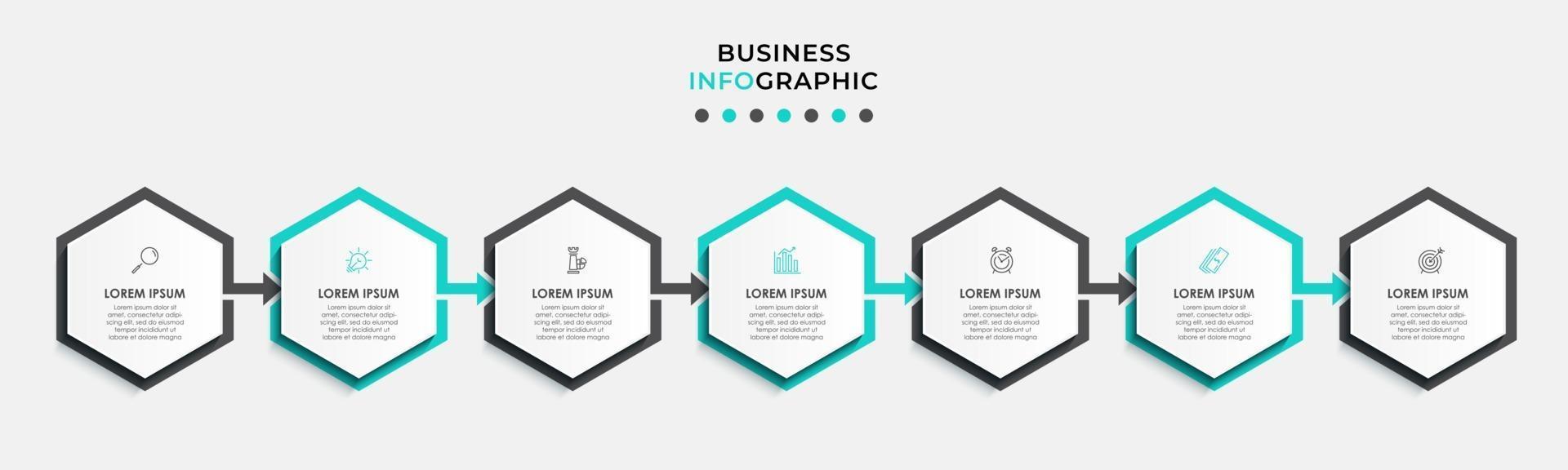 Infographic design template with icons and 7 options or steps vector