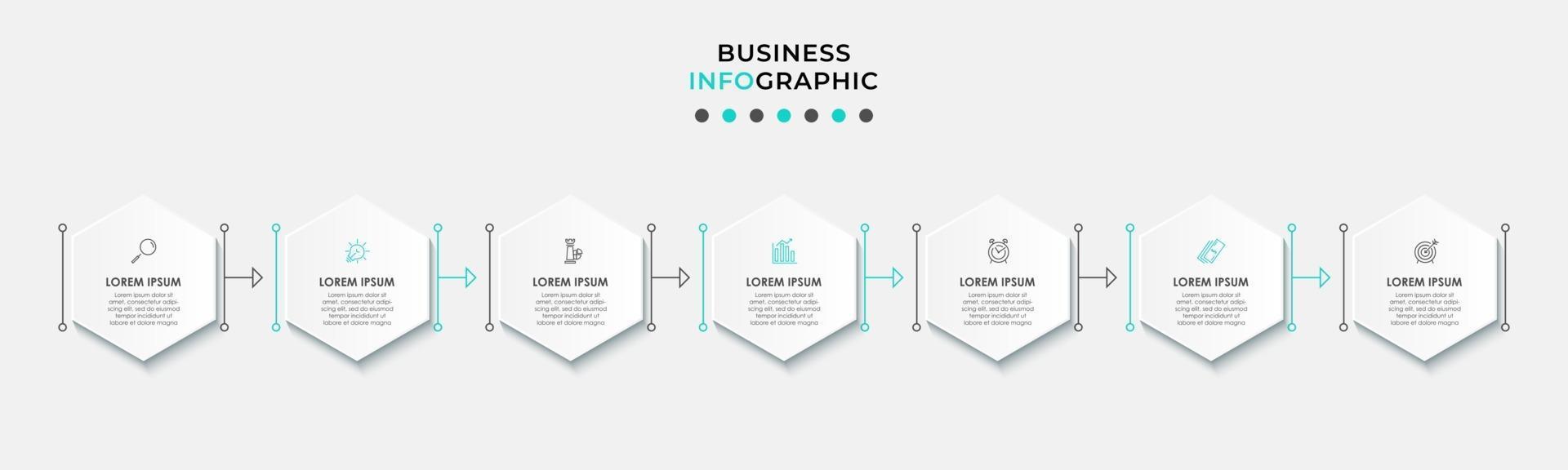 Infographic design template with icons and 7 options or steps vector