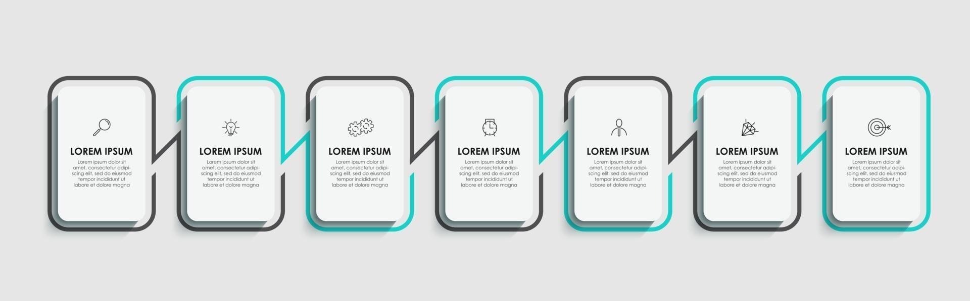 Infographic design template with icons and 7 options or steps vector