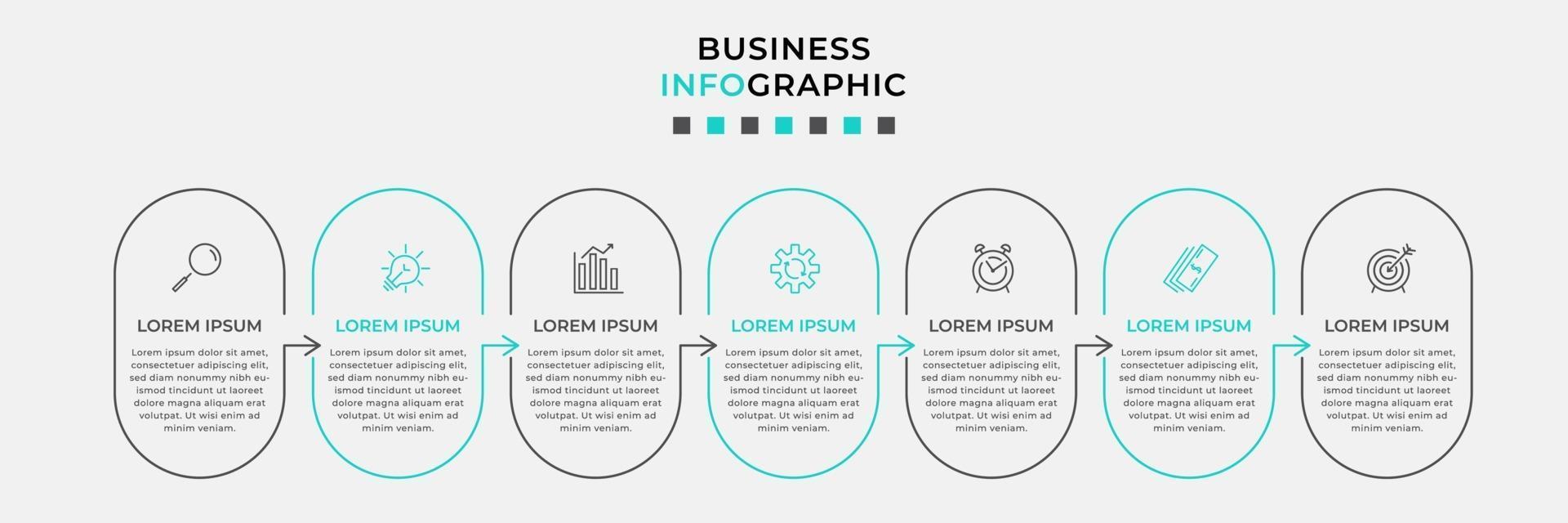 Infographic design template with icons and 7 options or steps vector