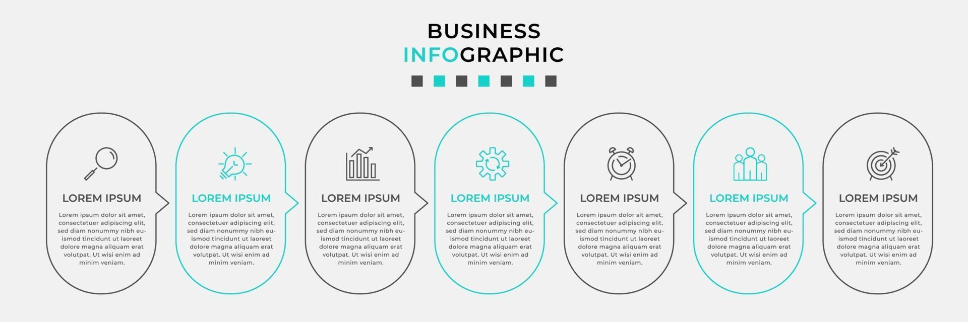 Infographic design template with icons and 7 options or steps vector