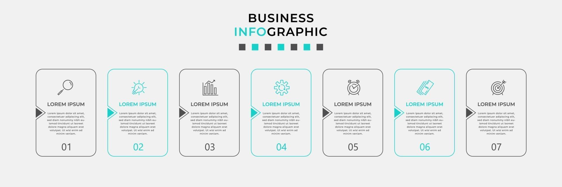 Infographic design template with icons and 7 options or steps vector