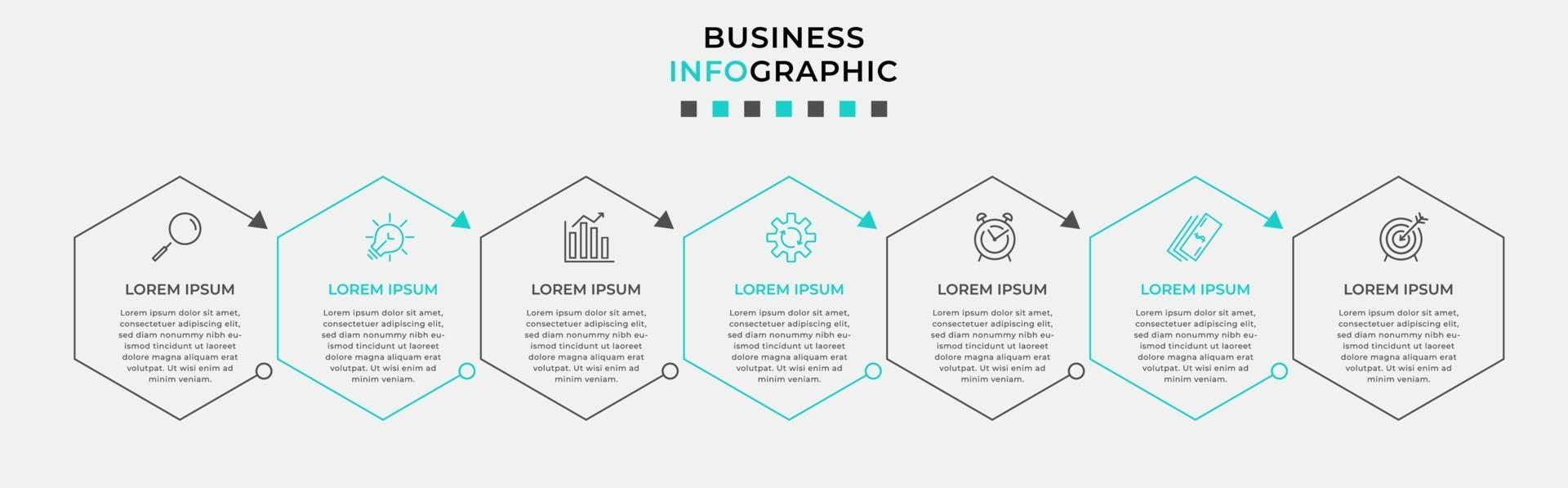 Infographic design template with icons and 7 options or steps vector