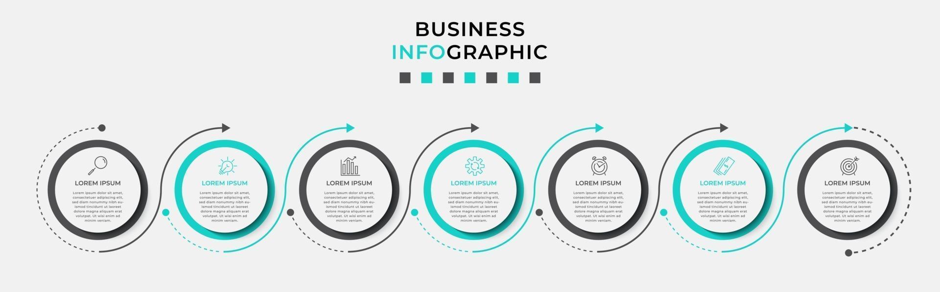 Infographic design template with icons and 7 options or steps vector