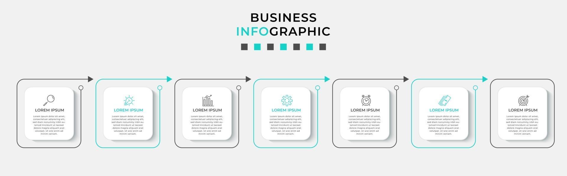 Infographic design template with icons and 7 options or steps vector