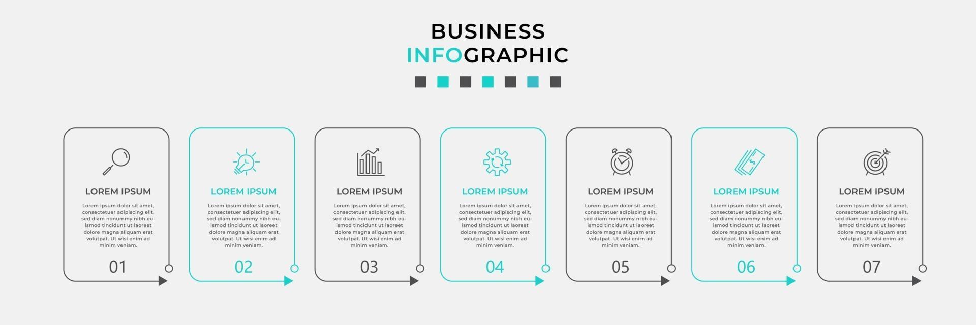 Infographic design template with icons and 7 options or steps vector