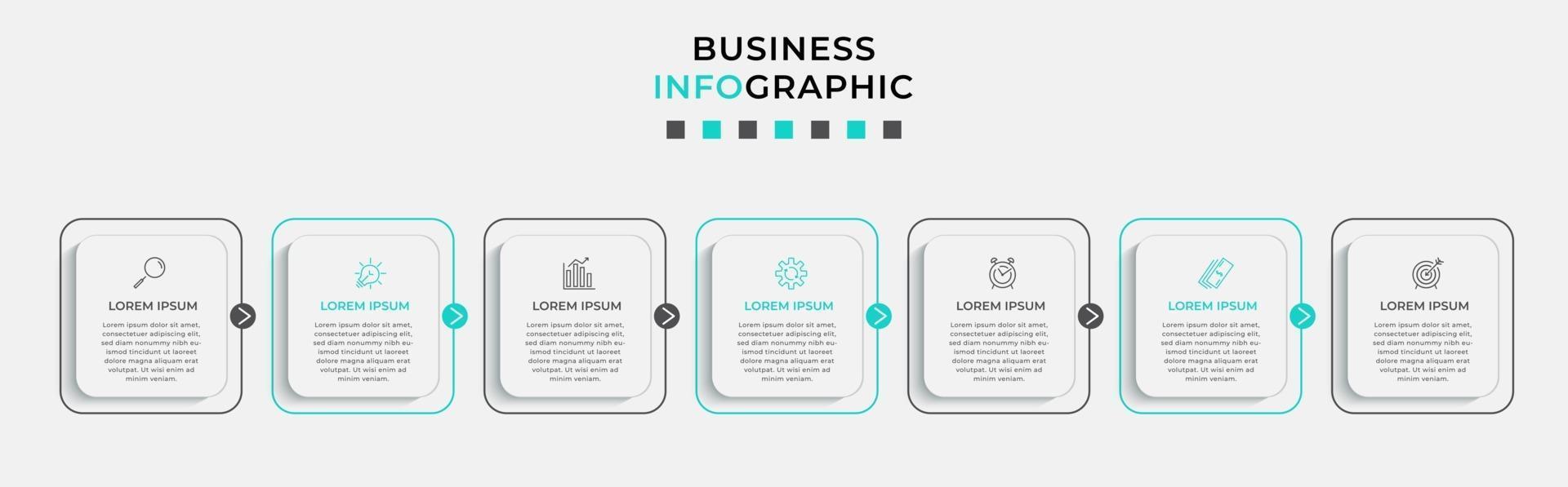 Infographic design template with icons and 7 options or steps vector