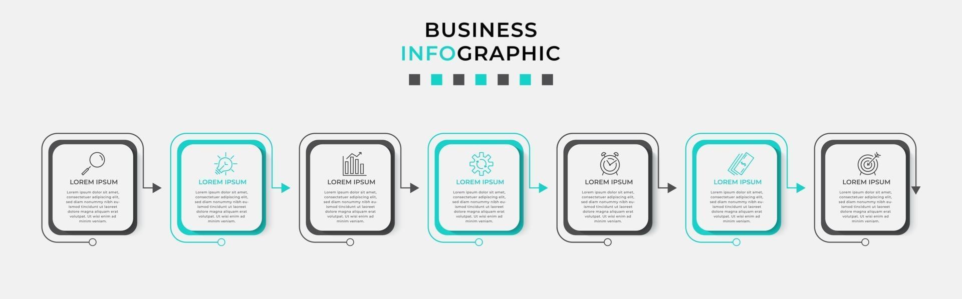 Infographic design template with icons and 7 options or steps vector