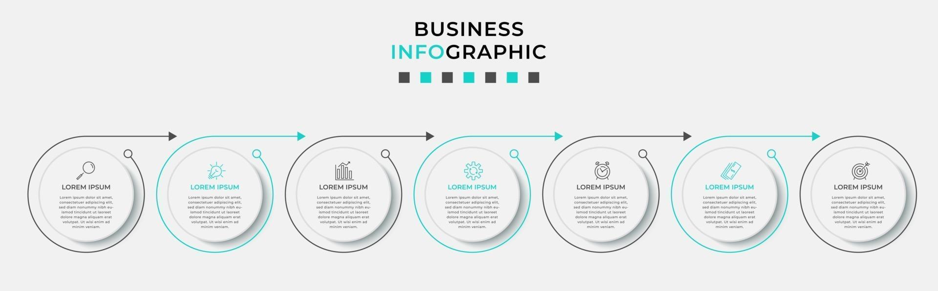 Infographic design template with icons and 7 options or steps vector