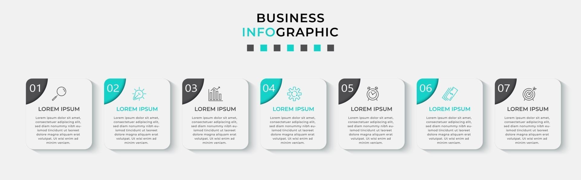 Infographic design template with icons and 7 options or steps vector