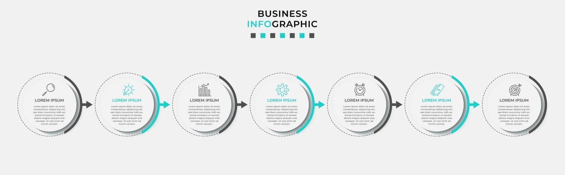 Infographic design template with icons and 7 options or steps vector