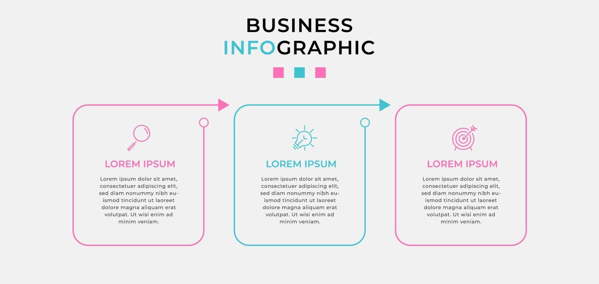 Infographic design business template with icons and 3 options or steps vector