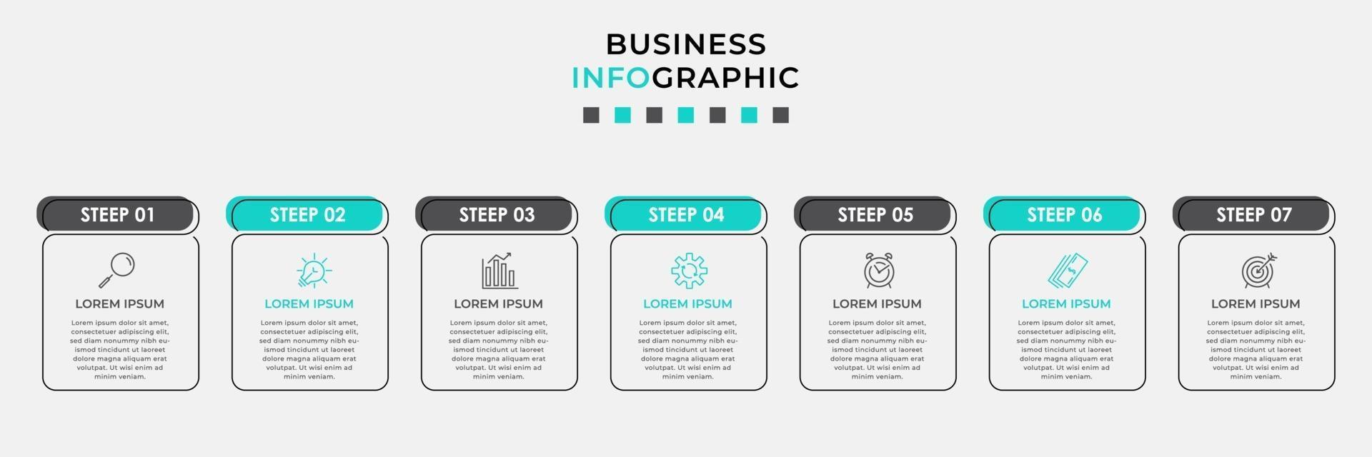 Infographic design template with icons and 7 options or steps vector