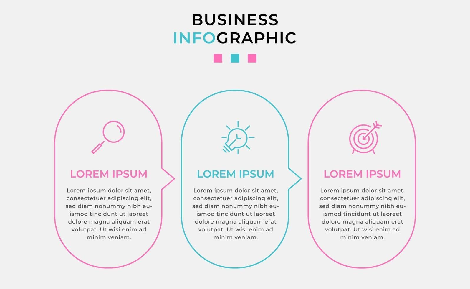 Infographic design business template with icons and 3 options or steps vector