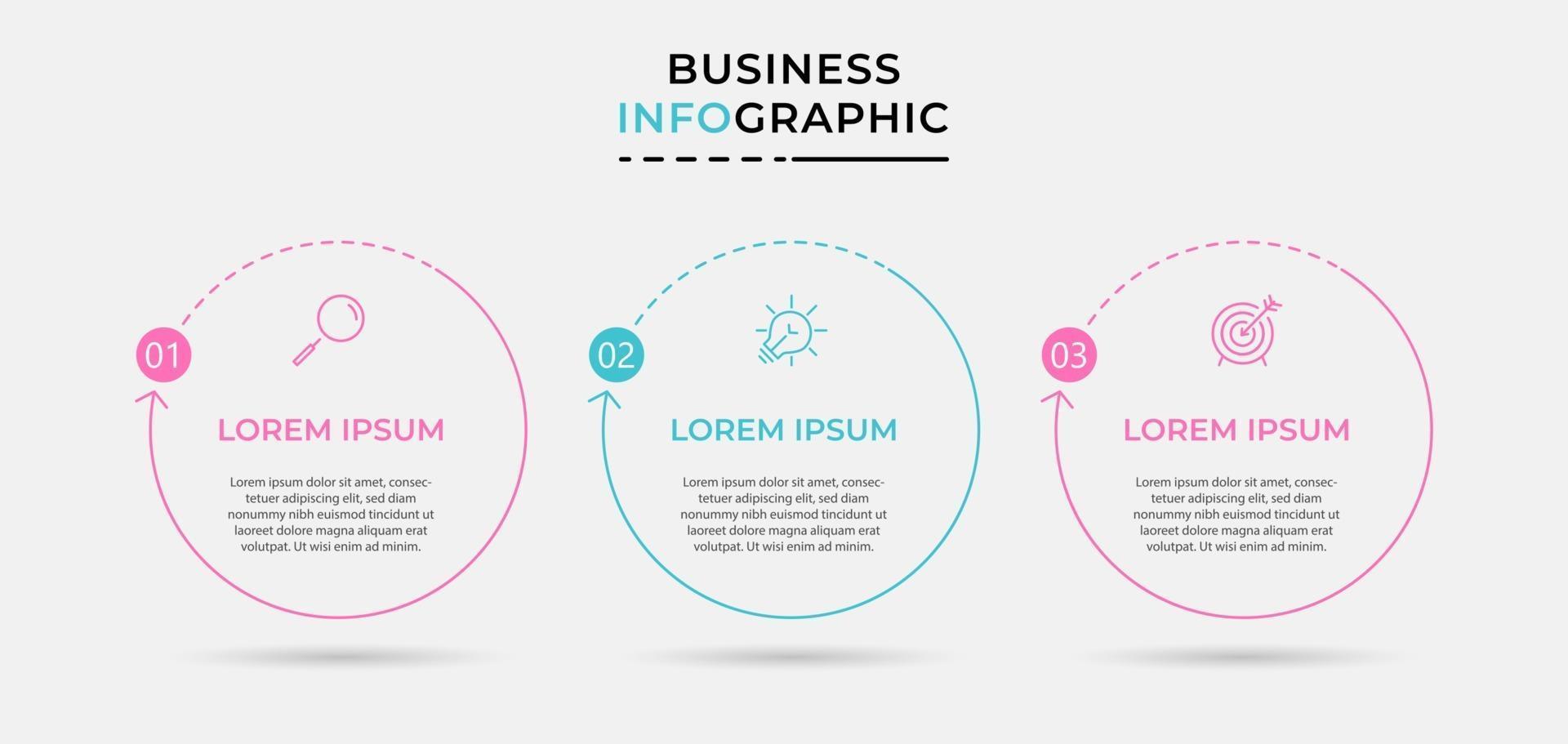 Infographic design business template with icons and 3 options or steps vector