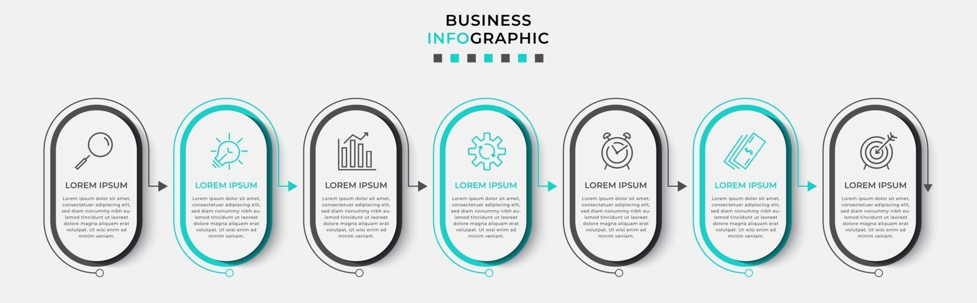 Infographic design template with icons and 7 options or steps vector