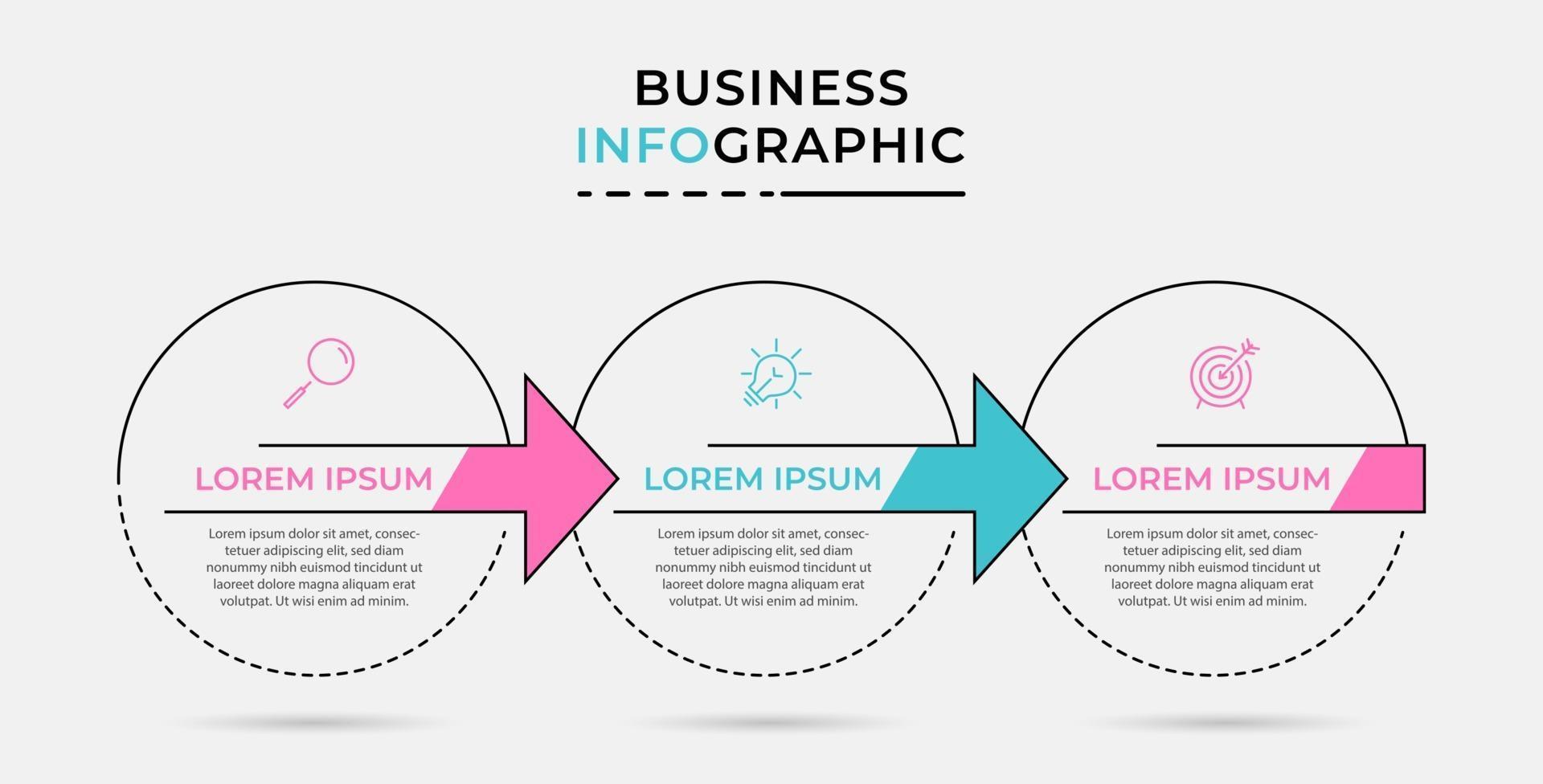 Infographic design business template with icons and 3 options or steps vector