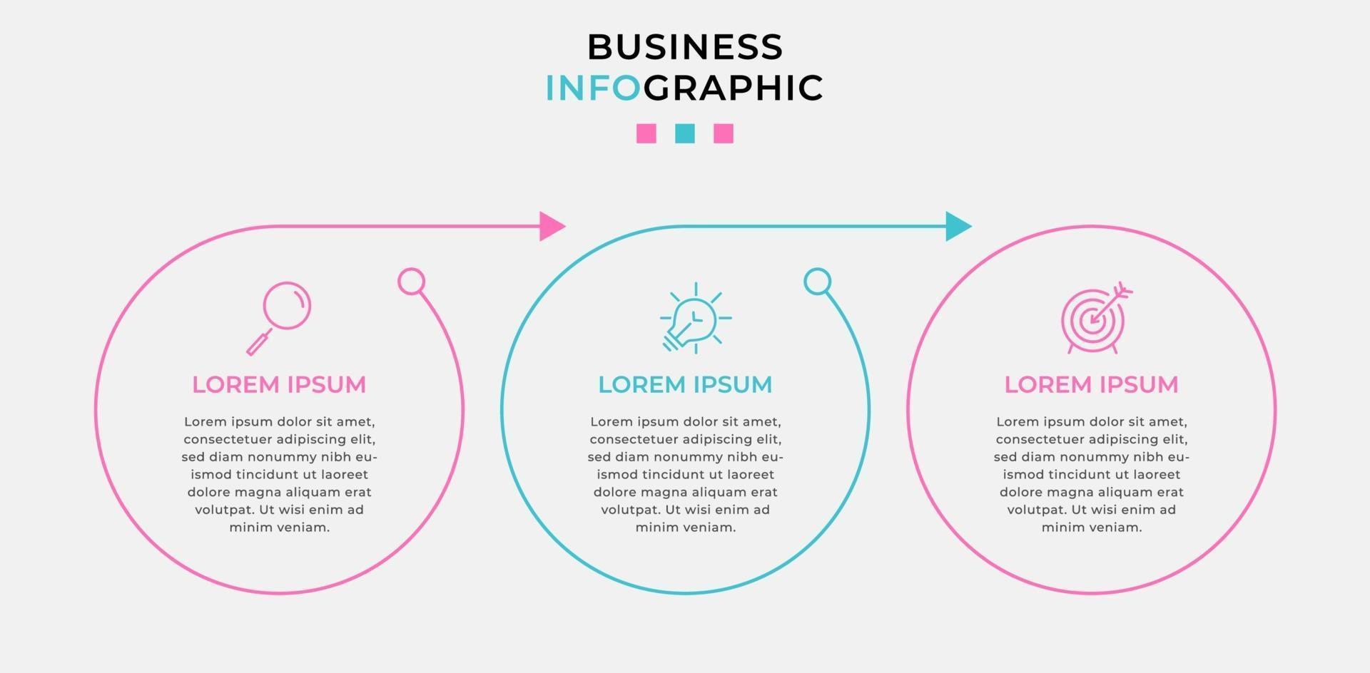 Infographic design business template with icons and 3 options or steps vector