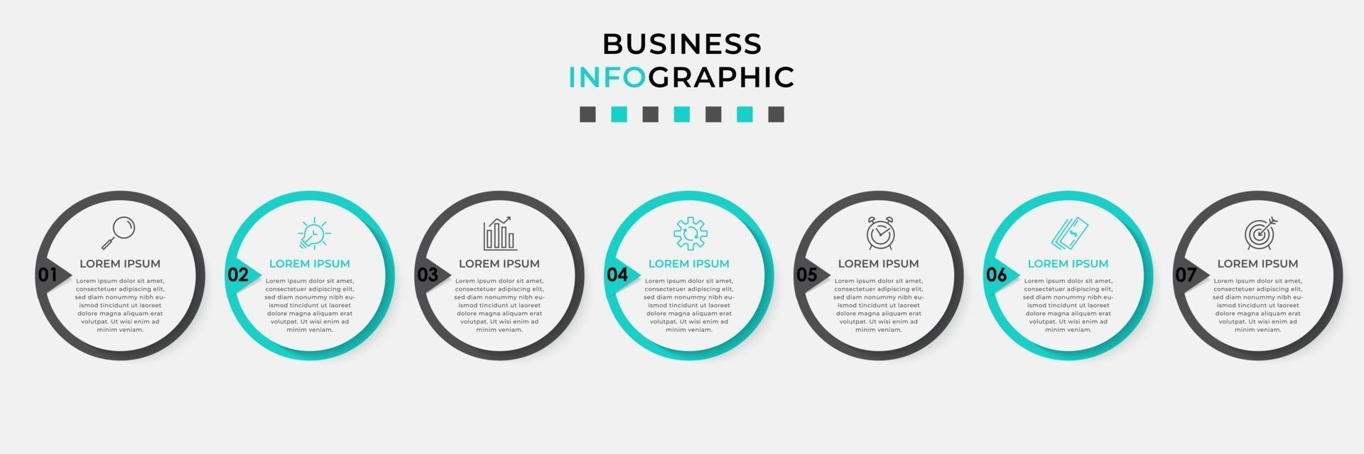 Infographic design template with icons and 7 options or steps vector